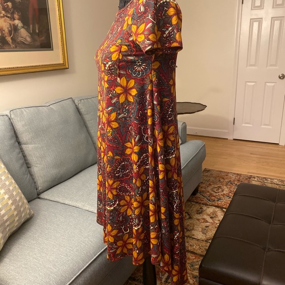 LuLaRoe Carly Dress - Size XXS, Fall Colors Print - Picture 3 of 7